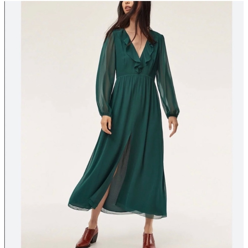 Aritzia Wilfred Mille Dress Size 2 Green Forest